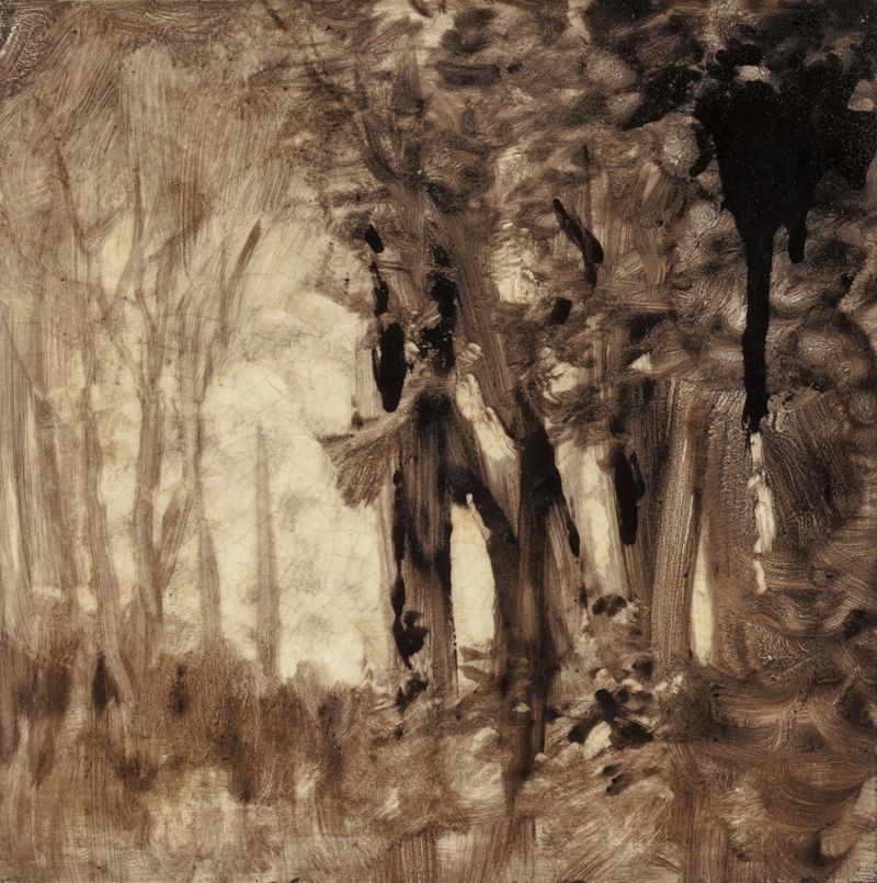 Saints Wrestling in the Trees after Dark, oil on canvas by Robert Swain Gifford