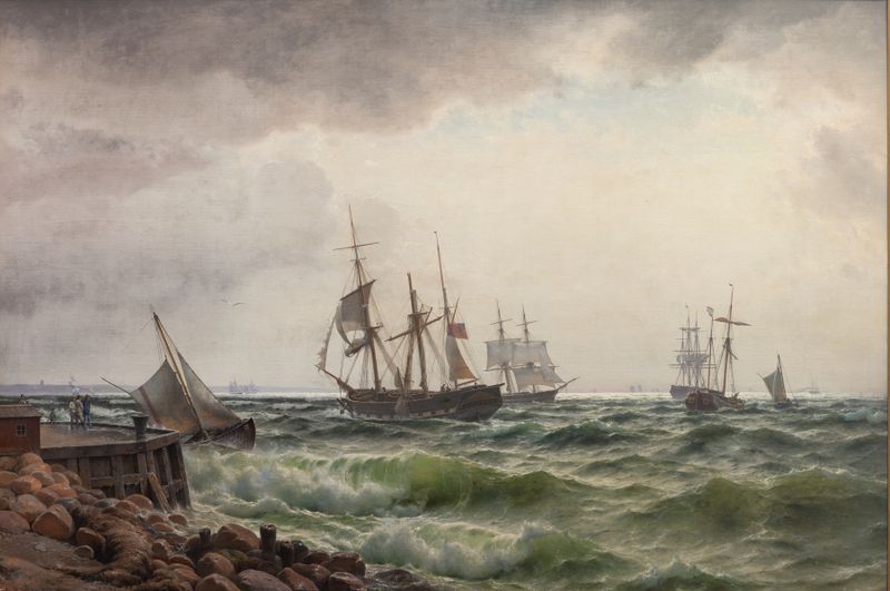 Landscape with a stormy sky and earthy tones, oil painting by Carl Neumann