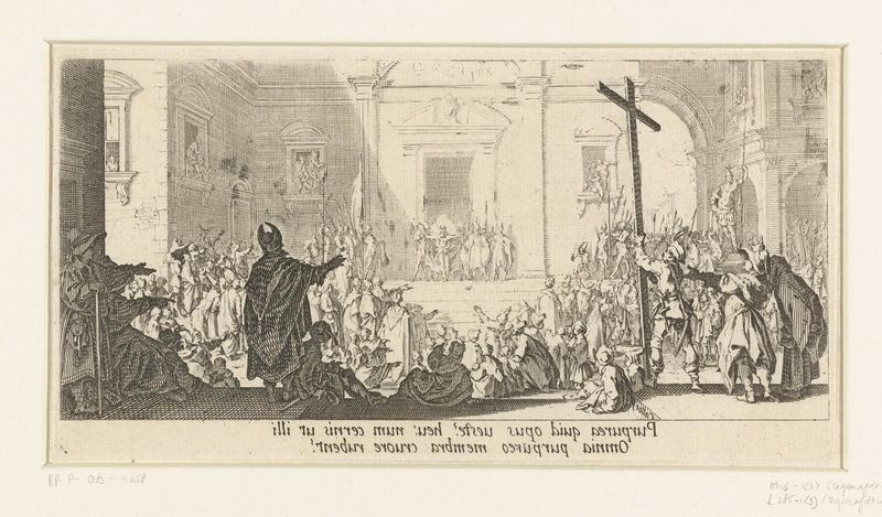 Gravura de Jacques Callot retratando Cristo com uma coroa de espinhos iluminado pela luz.