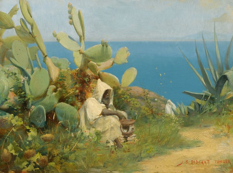 Paisagem de Tangiers por Jean Discart, óleo sobre tela