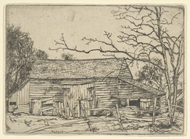 The Barn–Staten Island, N.Y. watercolor on paper by Ernest Haskell