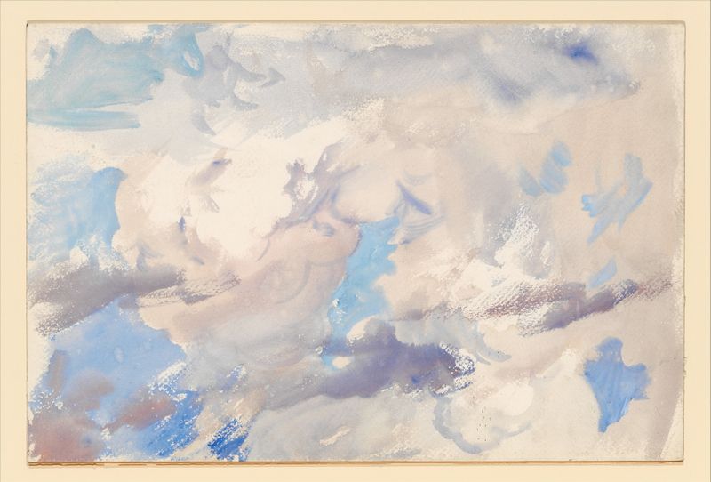 Pintura al óleo de John Singer Sargent que muestra un vasto cielo con nubes azules y blancas.