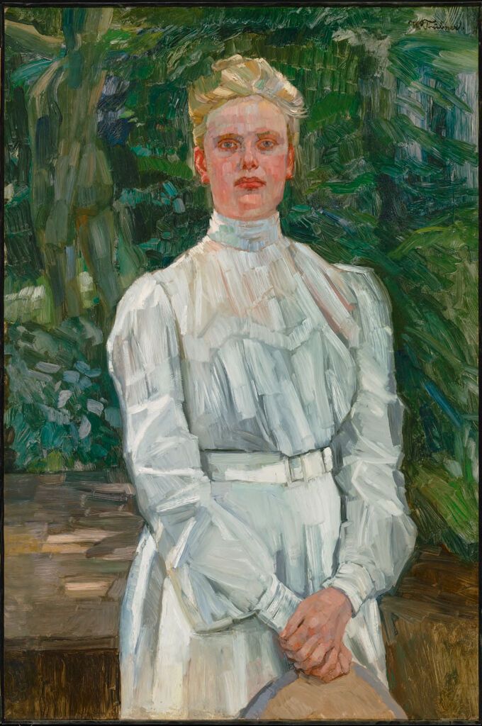Retrato de Fräulein Maria Wüsthoff de Wilhelm Trübner, óleo sobre lienzo