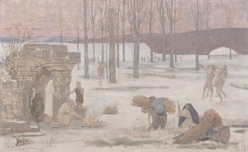 L’Hiver by Pierre Puvis de Chavannes, figurative oil painting
