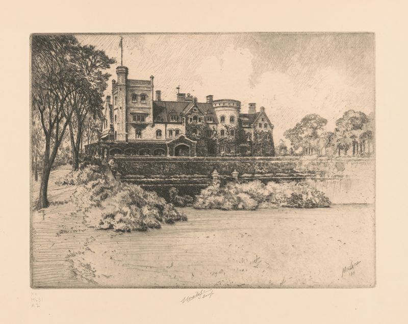 View of Rockwood, Tarrytown on the Hudson, etching by Charles Frederick William Mielatz