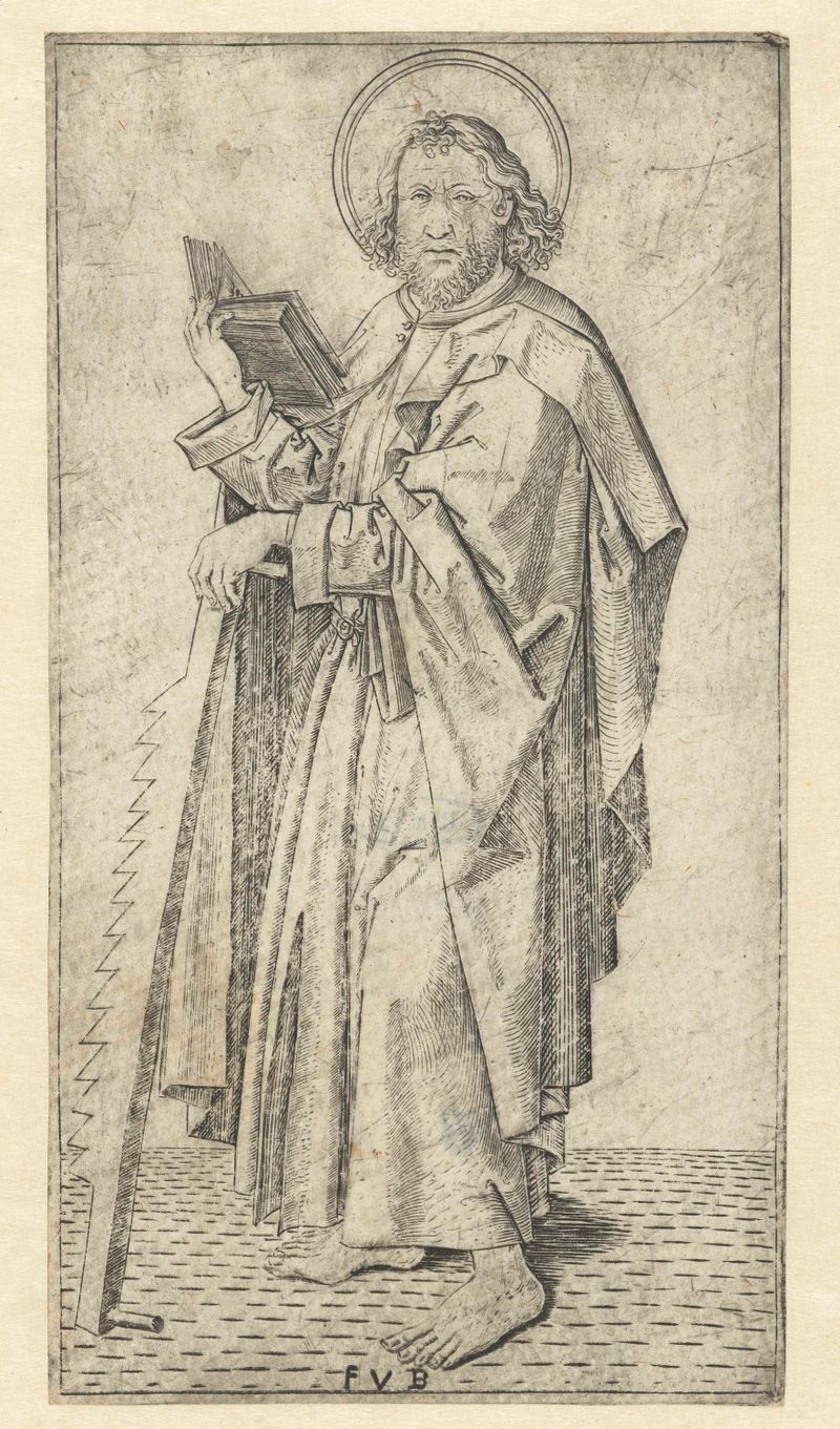 Portrait of Simon in vibrant robes, engraving by Meester FVB