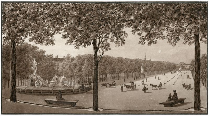 Het Prado em Madrid de Otto Howen, impressionismo, arquitetura