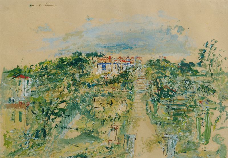 Street scene in Sanary-sur-Mer by Wilhelm Thöny, medium unknown