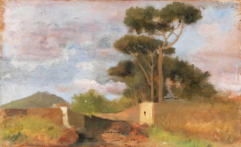 Landscape of Vesuvius and the Bay of Naples by Federico Rossano, oil painting