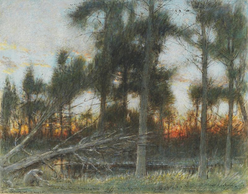 The Unfaithful Knight by Albert Goodwin, oil painting depicting a knight in armor.