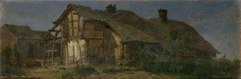 An Old Farm in Xhierformont, oil on canvas by Jean Pierre François Lamorinière