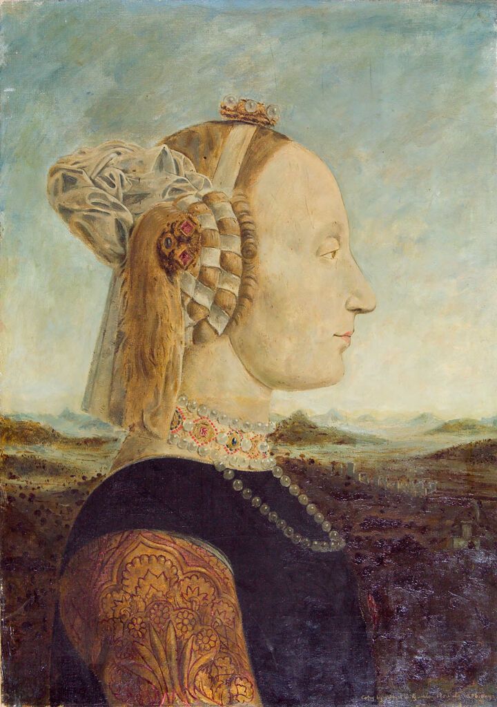 Portrait of Battista Sforza, Duchess of Urbino, oil painting by Robert David Gauley