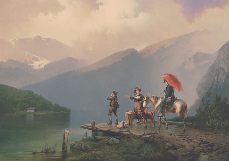 Waiting for the ferry, óleo sobre tela de Edmund Foerster & Co.