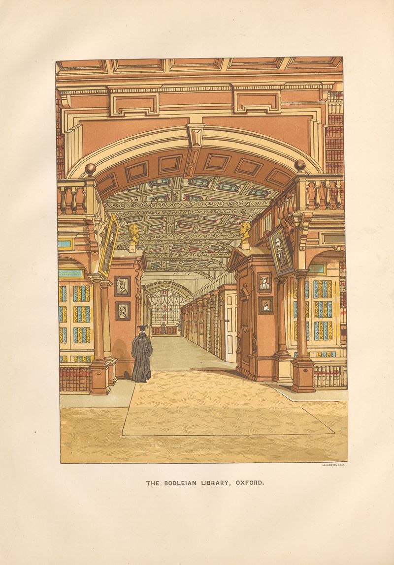 Grabado de The Bodleian Library, Oxford de Charles Knight