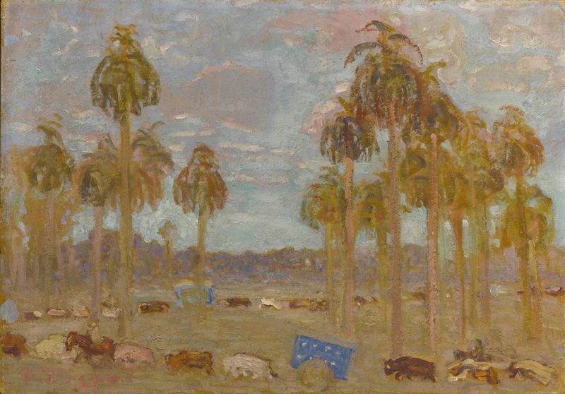 La Conquista del Chaco by Pedro Figari, depicting arid land in an unknown medium.