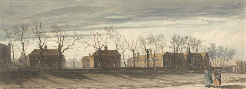 The Fishmonger’s Almhouses, London, by Robert Bremmel Schnebbelie, oil painting
