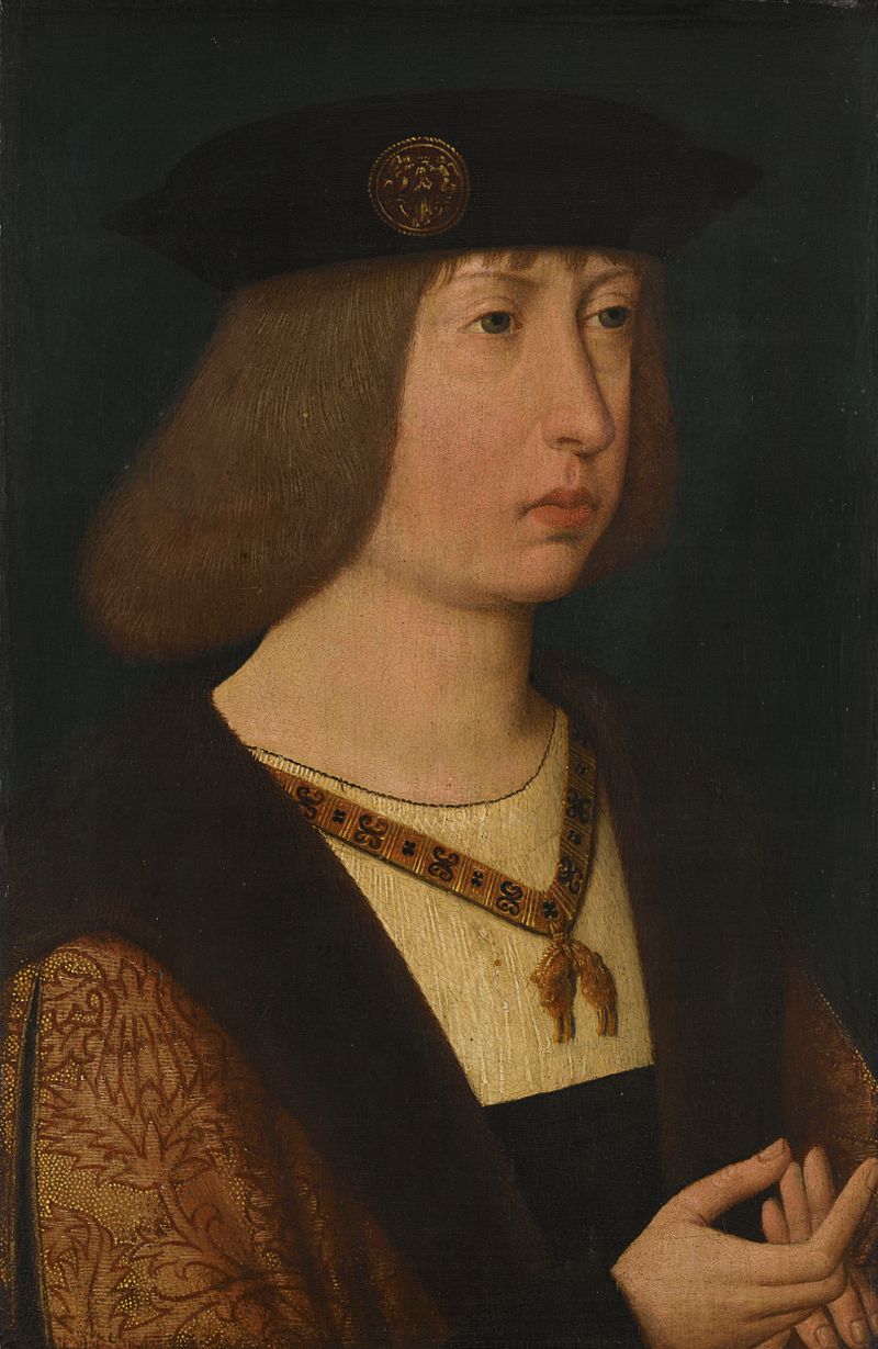 Retrato de Felipe el Hermoso, Duque de Borgoña, óleo sobre panel de autor desconocido