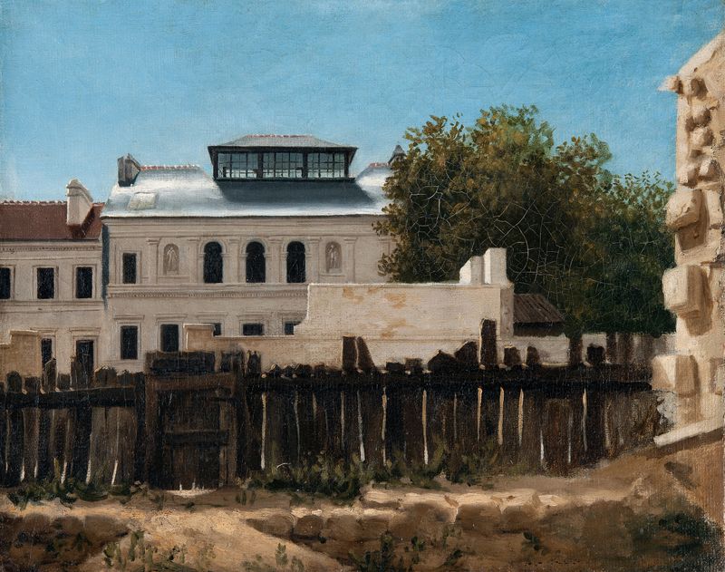 Paisaje con ruinas y una villa palladiana, pintura al óleo de Unknown Artist
