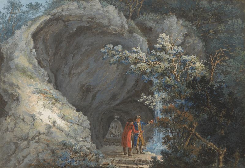 Architecture of Eremitage against a soft sky by Johann Baptist Stuntz, oil painting