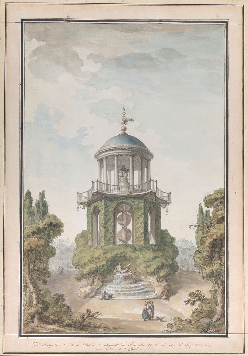 Diseño para el Templo de Apolo en los Jardines del Chateau d’Enghien de Charles de Wailly, arquitectura