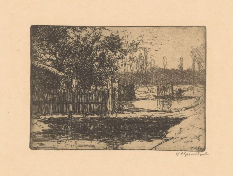 Arquitectura de Gebouw in de Binckhorst de Willem Adrianus Grondhout, pintura al óleo