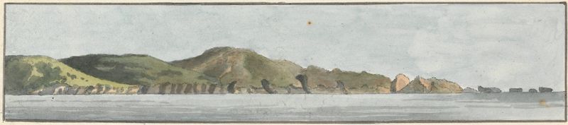 Paisaje de John Thomas Serres, pintura al óleo que representa colinas y un cielo suave.