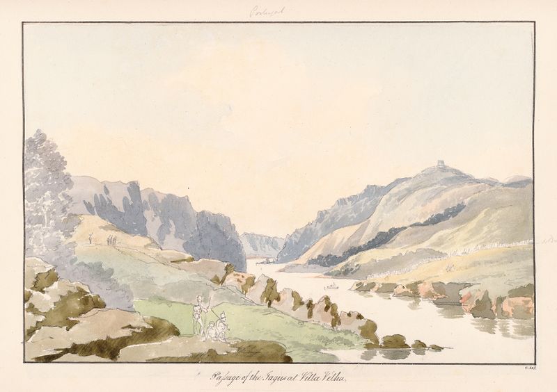 Paisaje del río Tajo por Charles Hamilton Smith, óleo sobre lienzo