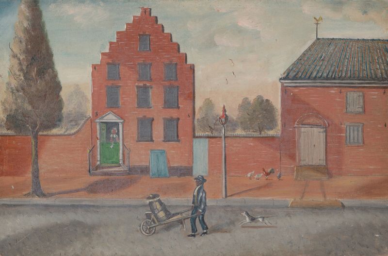 Figurative oil painting by William P. Chappel depicting a humble pedlar.