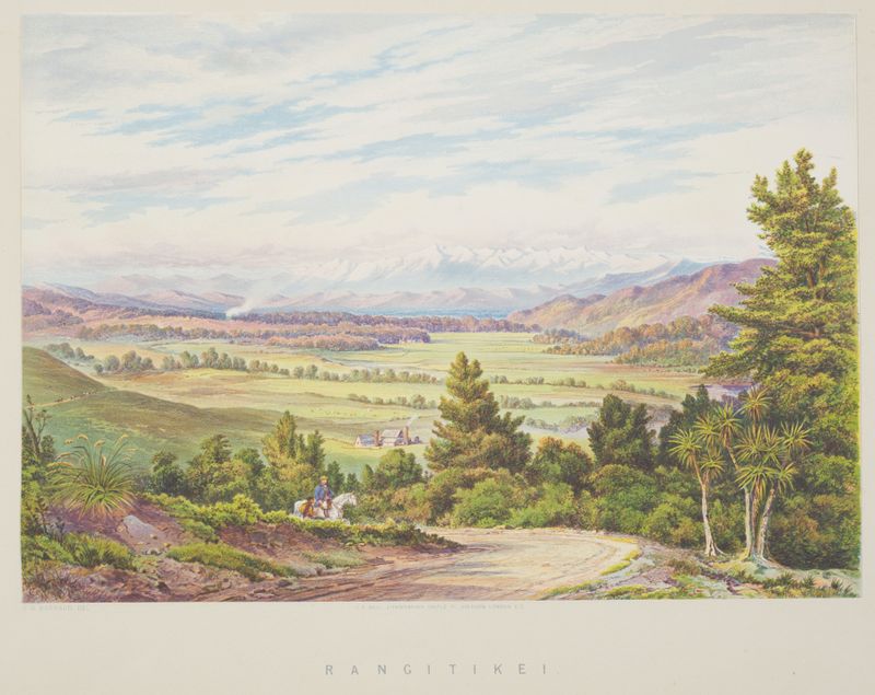 Acuarela de Charles Decimus Barraud que representa suaves colinas y valle