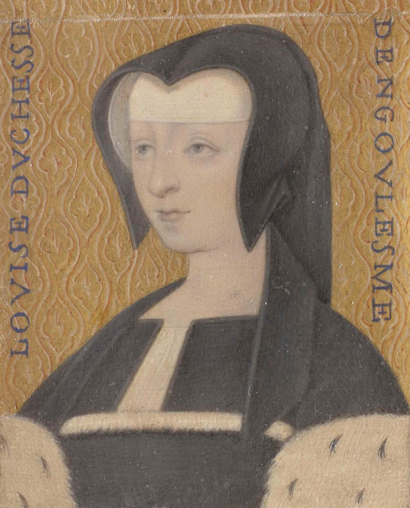 Retrato de Louise van Savoye, pergaminho, artista desconhecido