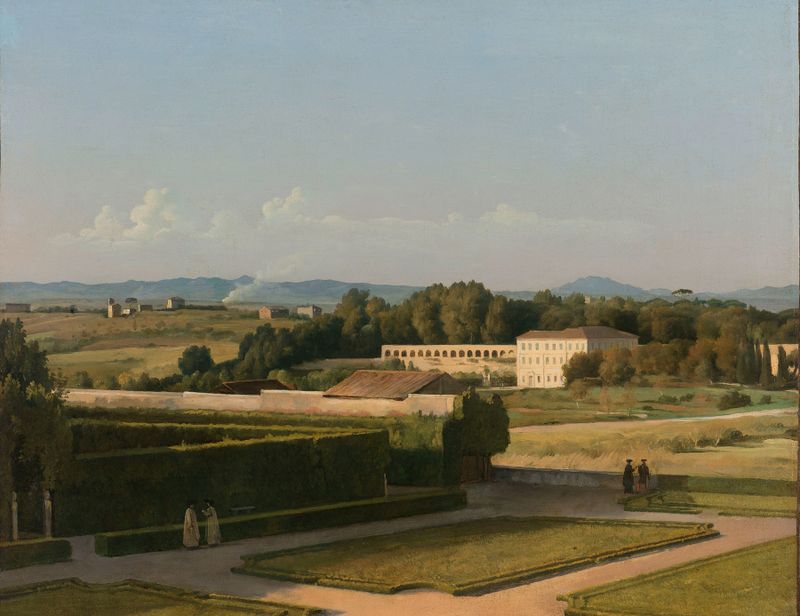 Vista dos Jardins da Villa Medici, óleo sobre tela de Michel-Martin Drolling