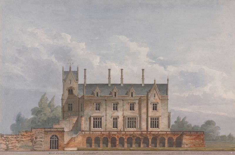 Architectural façade of Lilleshall, Shropshire by Sir Jeffry Wyatville, Gothic style