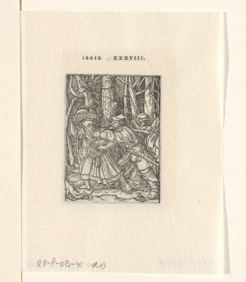 Dief en de Dood by Hans Holbein II, paper artwork depicting death and a thief