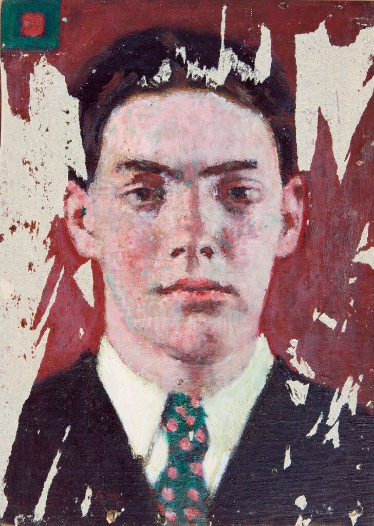 Retrato de um jovem em terno e gravata, óleo sobre tela de Denman Waldo Ross