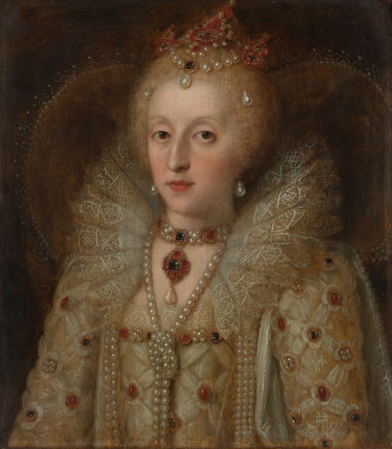 Portrait of Elizabeth I, Queen of England, oil on panel by Unknown Artist