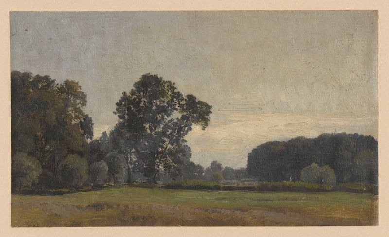 Árboles en el Valle de Oder de Adolf Dressler, representando un paisaje sereno con verdes suaves y luz etérea.