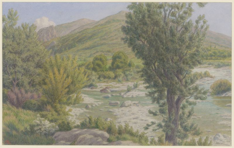 Paisaje de Buis-les-Baronnies de Henri Rivière, pintura al óleo