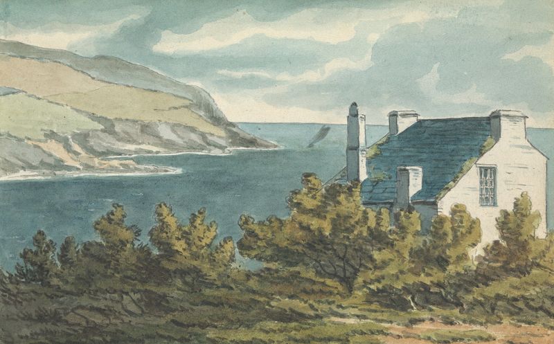 Rocky Coastal Scene by Thomas Bradshaw, oil painting depicting crashing waves and rugged cliffs