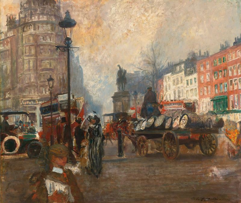 Knightsbridge Seen From Sloane Street, December 1913, oil on canvas by Jacques-Émile Blanche