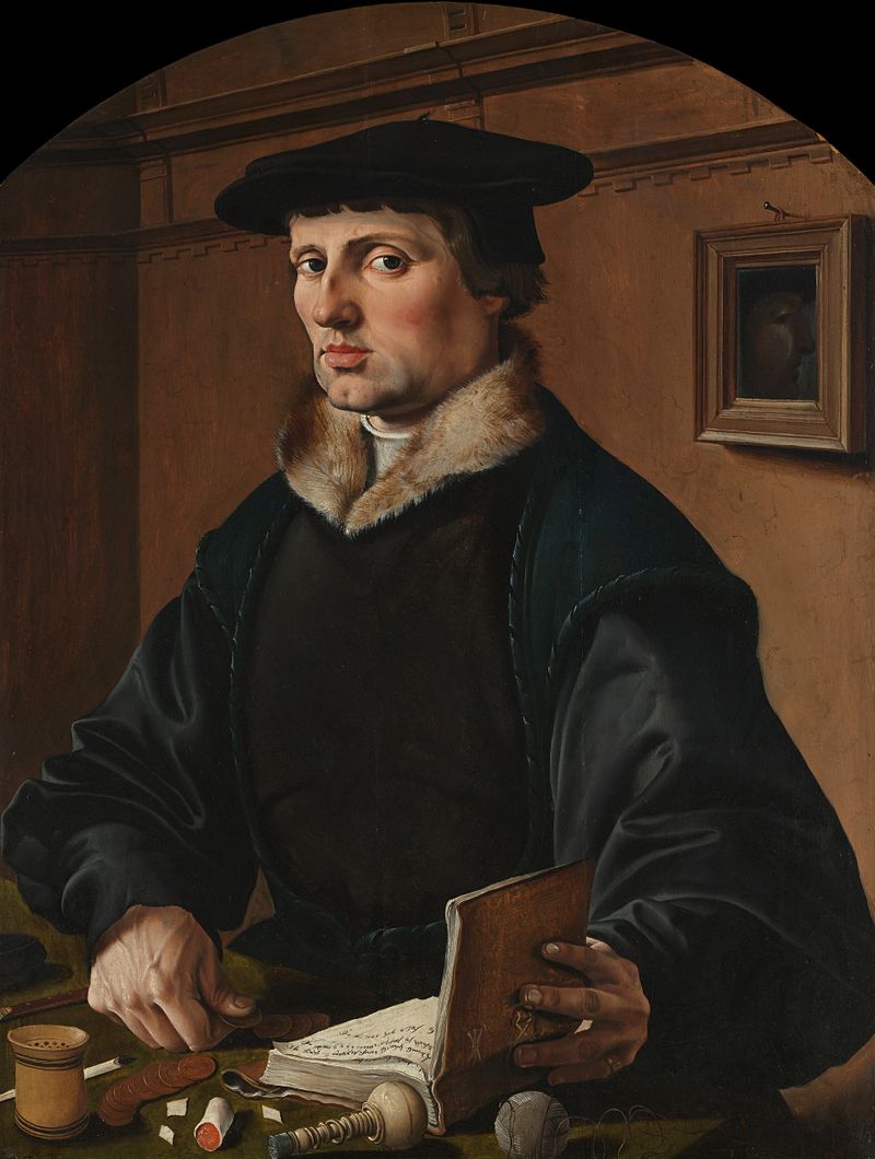 Retratos de una pareja, óleo sobre panel de Maarten van Heemskerck