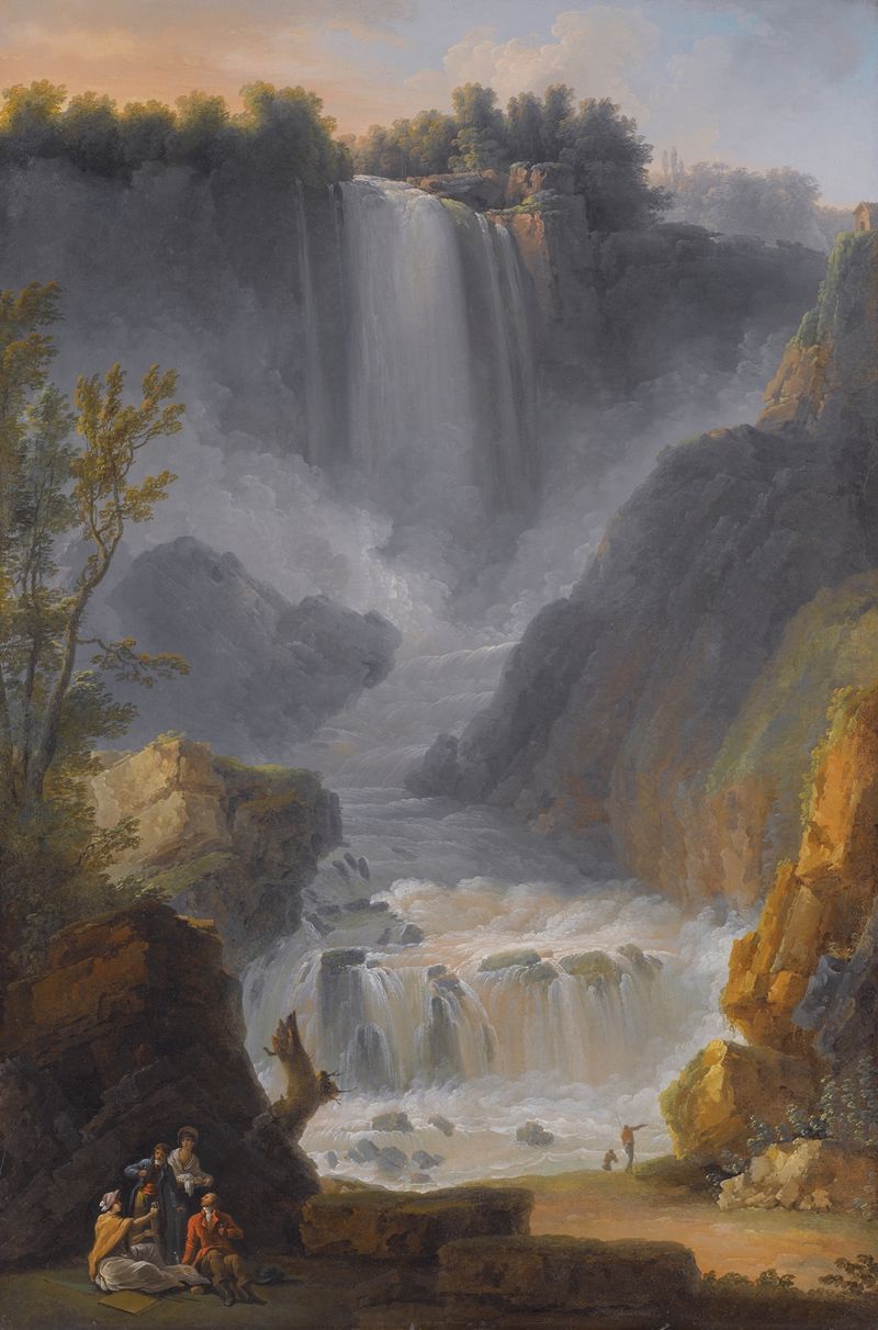 Landscape with a waterfall, oil painting by Claude-Louis Châtelet