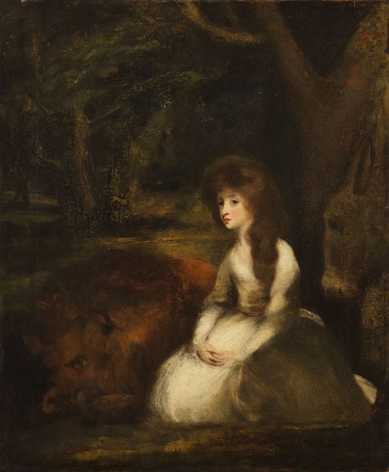 Portrait of Elizabeth Beauclerc as Una with the Lion, oil on canvas by Sir Joshua Reynolds
