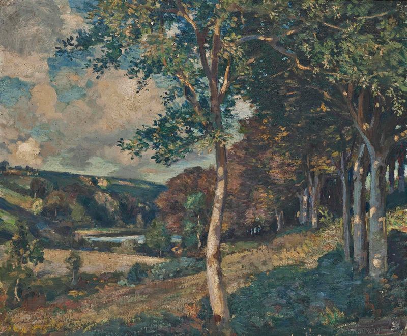 Landscape of Bretagne, France by Wilfrid Gabriel de Glehn, oil on canvas