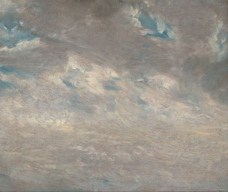 Cloud Study de John Constable, pintura a óleo que retrata nuvens em um céu tempestuoso.