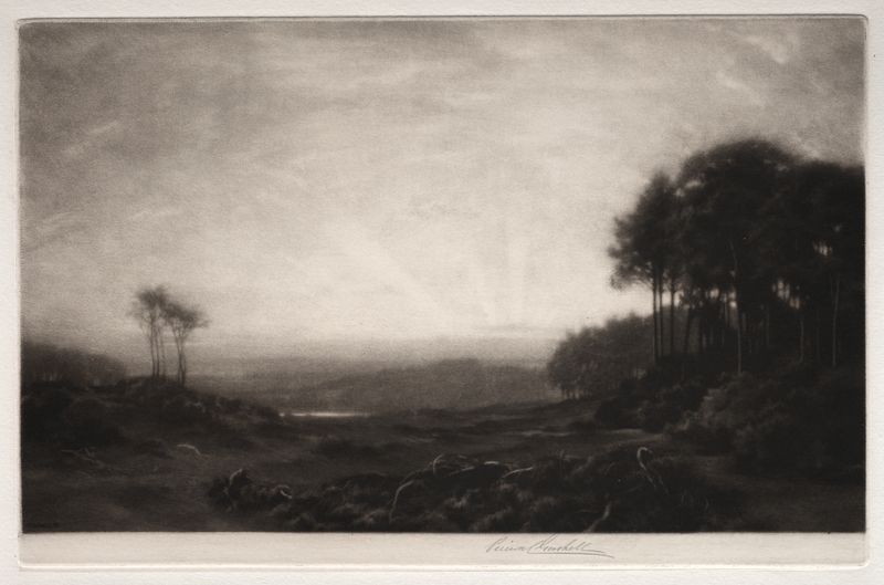 Landscape by George Percival Gaskell, impressionism, depicting a lush natural scene