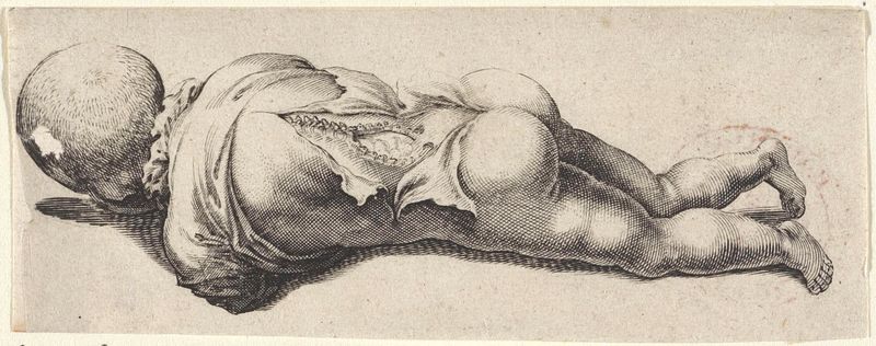 Gravura do corpo de uma criança em dissecação por Unknown Artist
