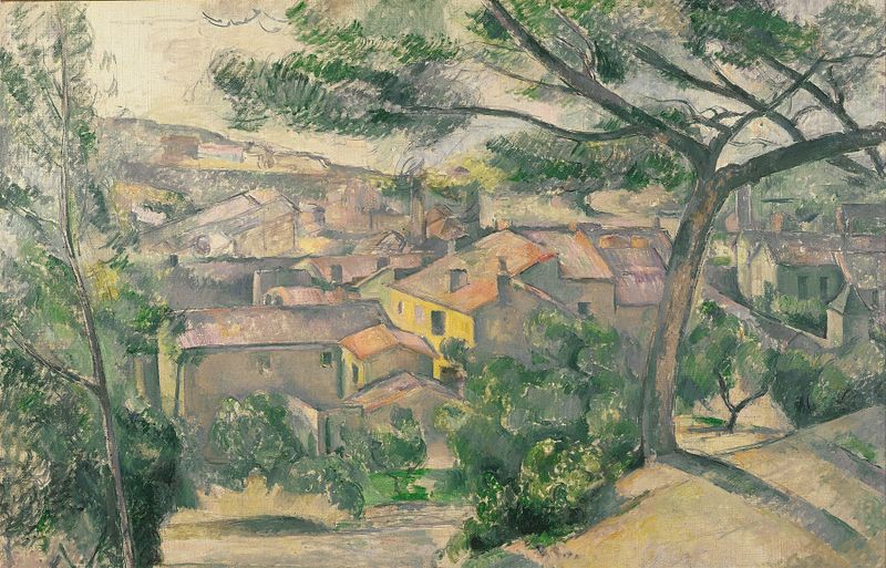 Morning View of L’Estaque Against the Sunlight, oil on canvas by Paul Cezanne