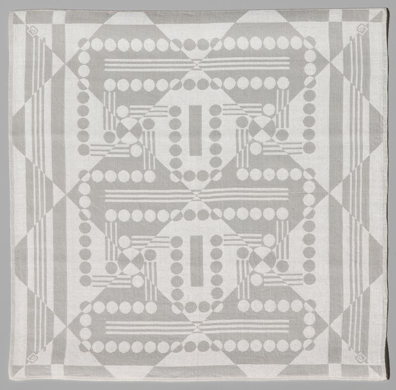 Linen decorative cloth with geometric design by Chris Lebeau