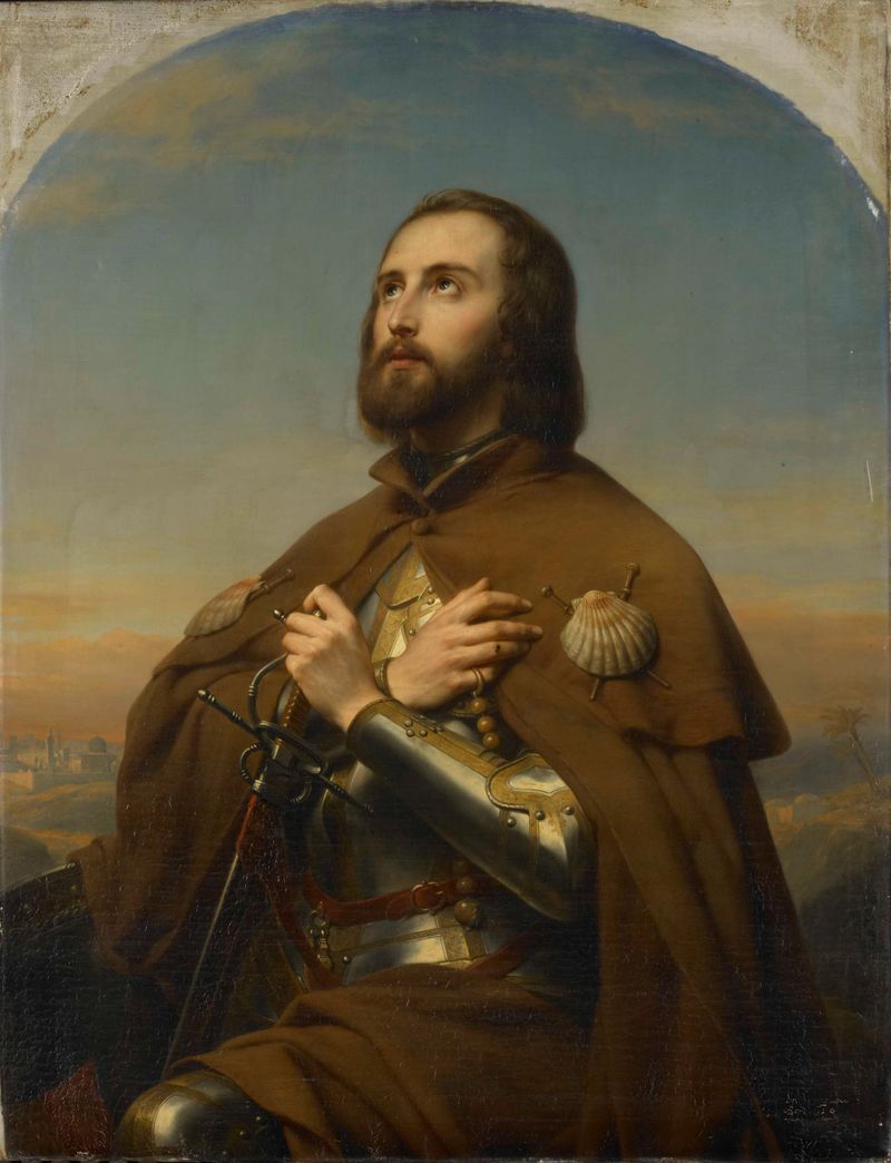 Eberhard, a pilgrim in the Holy Land, oil painting by Nicaise De Keyser
