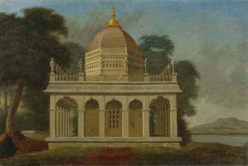 Mausoleo en Outatori cerca de Trichinopoly, pintura al óleo de Francis Swain Ward